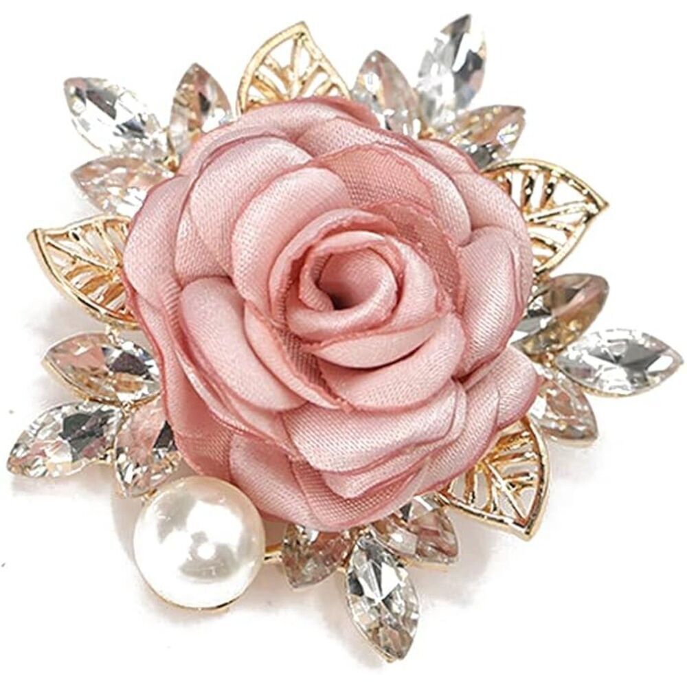Elegant Rose Flower Brooch Pin Women Wedding Party Gift Gentleman's Pink